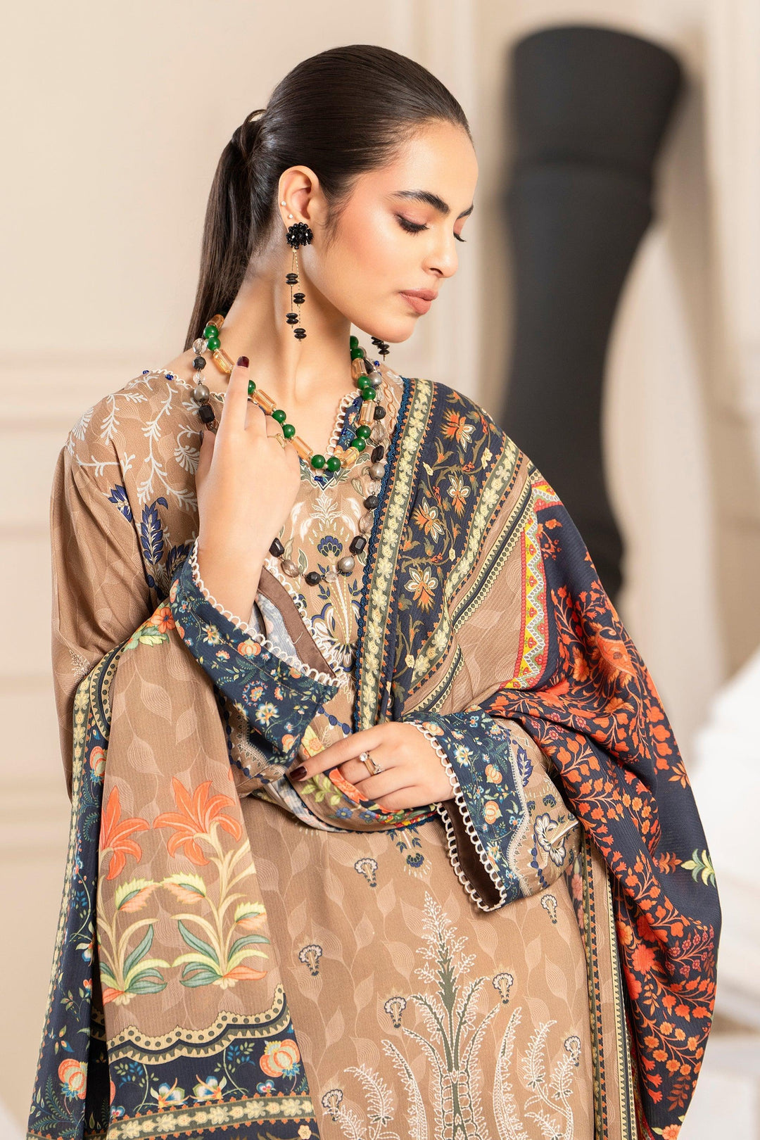 VOL-3 Unstitched 3 Piece Digital Printed Linen Winter 2024 Collection - Jacquard Clothing