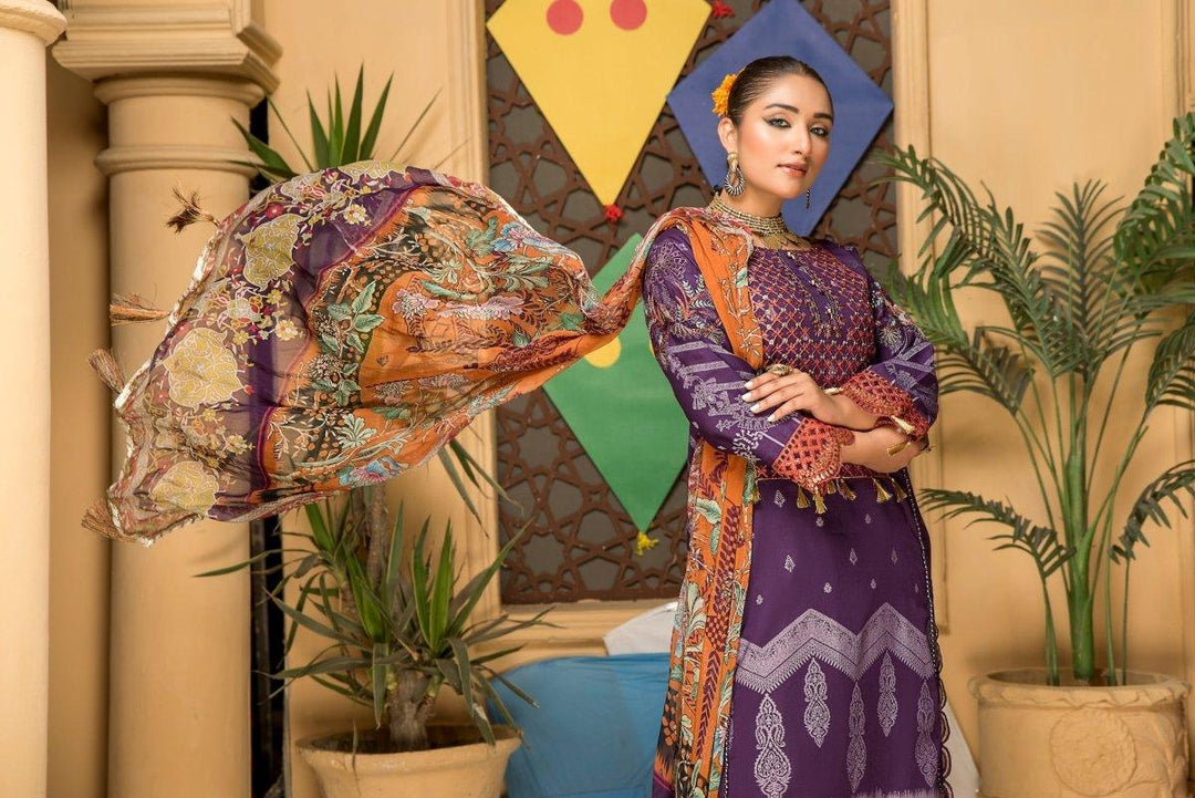 PARWAZ E JUNOON COLLECTION / 3PC / EMBROIDERED LAWN - Jacquard Clothing