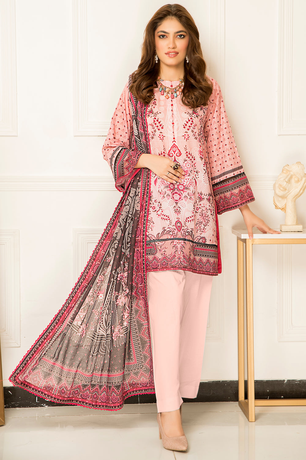 New Arrivals digital printed lawn 3piece unstitched suits by jacquard clothing 