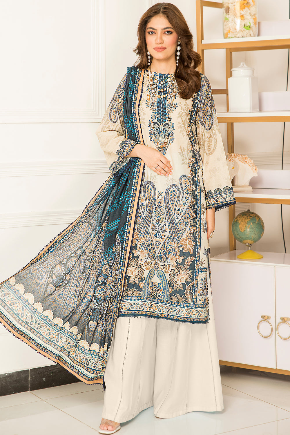 New Arrivals digital printed lawn 3piece unstitched suits by jacquard clothing 