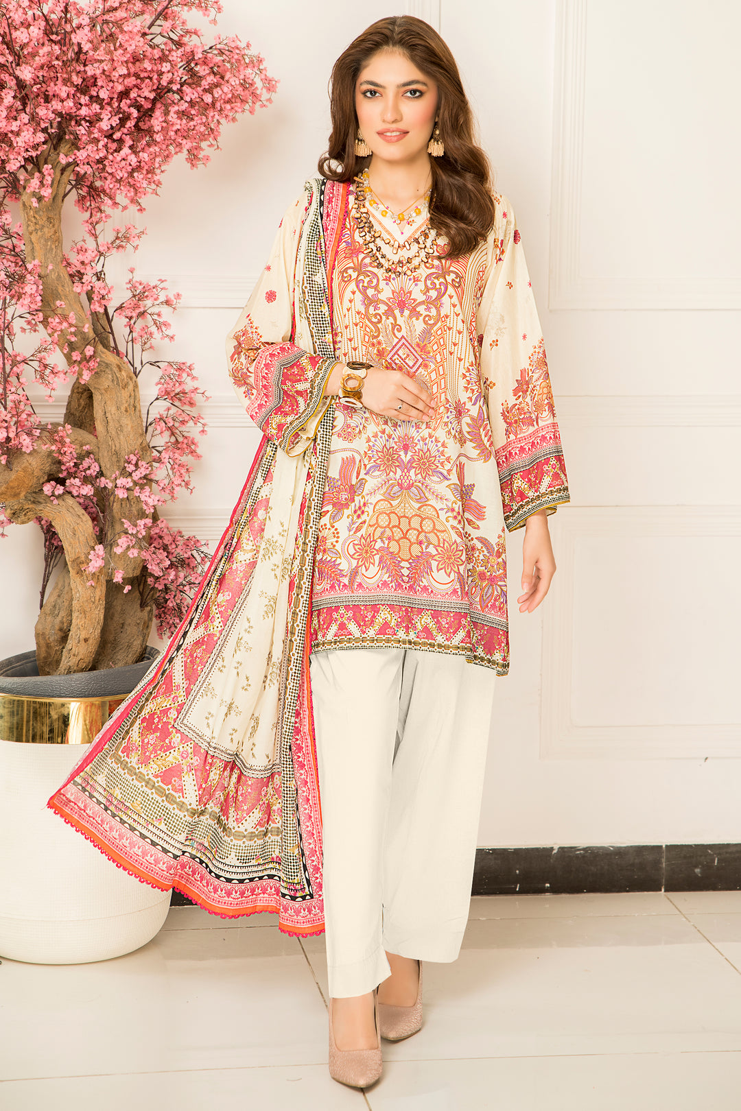 New Arrivals digital printed lawn 3piece unstitched suits by jacquard clothing 