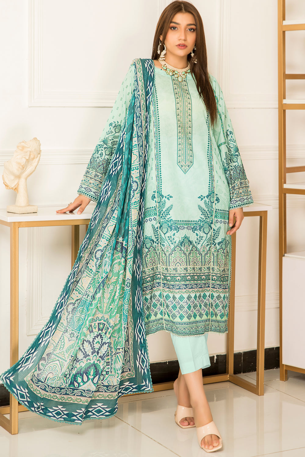 New Arrivals digital printed lawn 3piece unstitched suits by jacquard clothing 