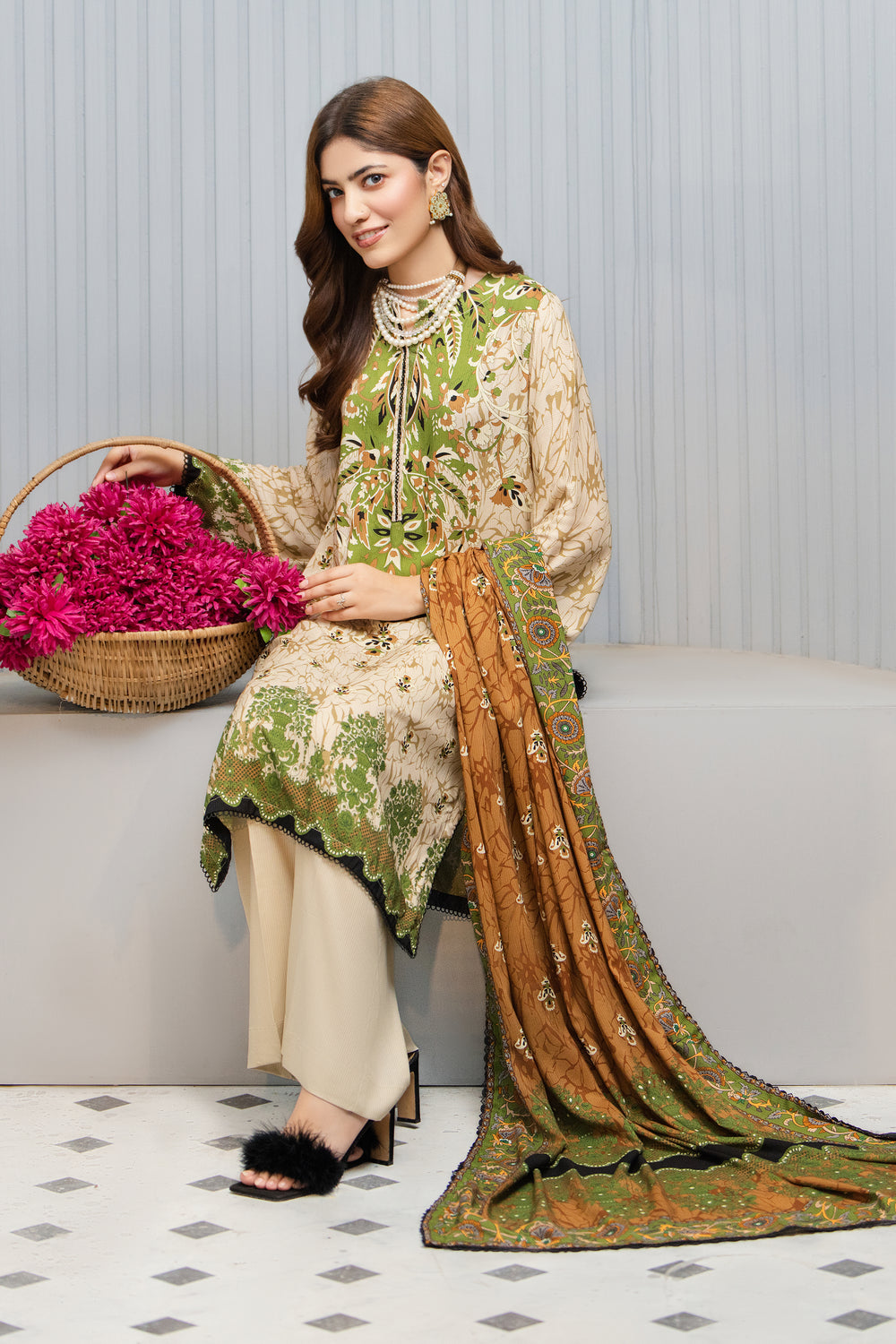 Winter 2024 New Arrivals 3Piece Unstitched Printed Linen Suits by Jacquard Clothing