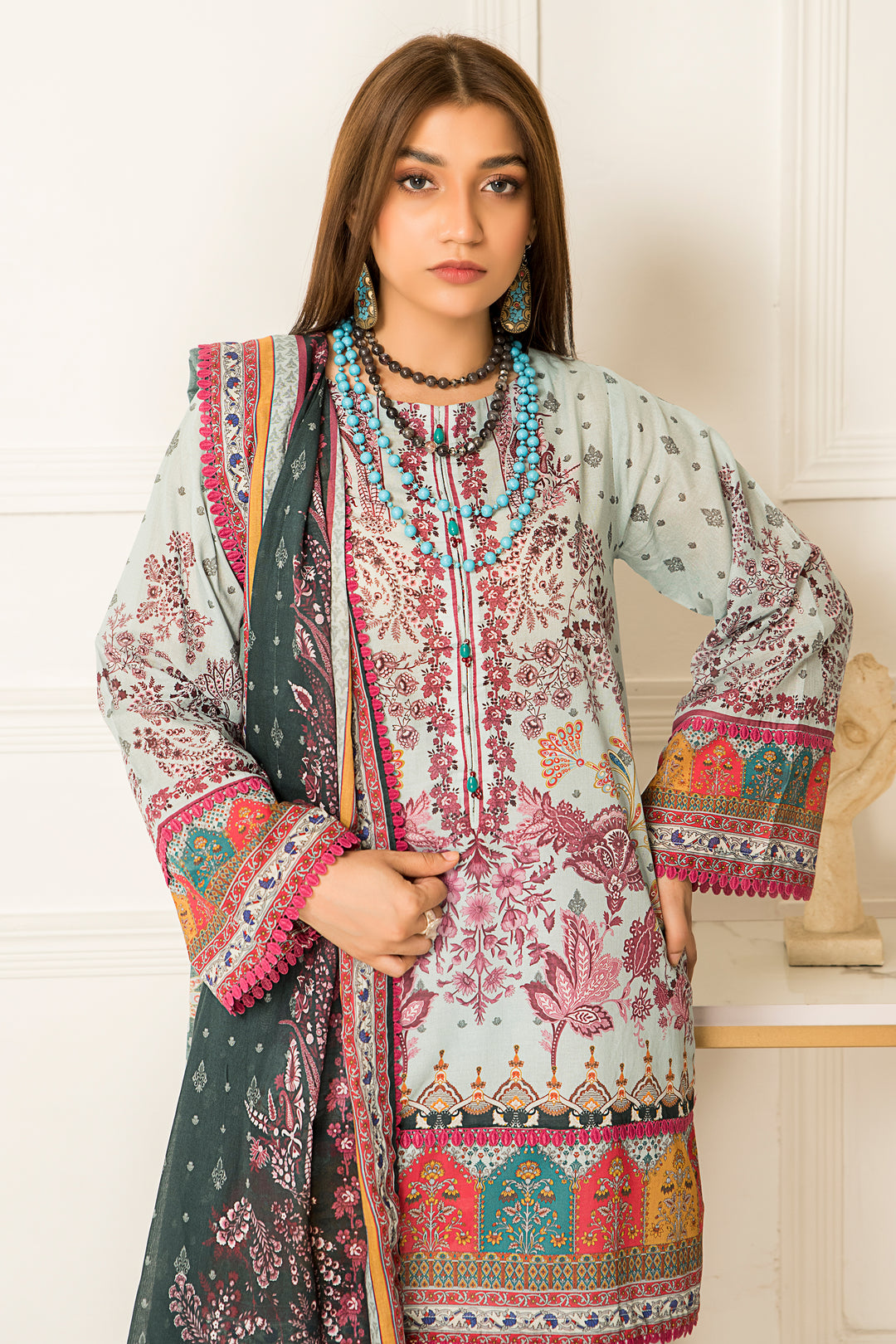 New Arrivals digital printed lawn 3piece unstitched suits by jacquard clothing 