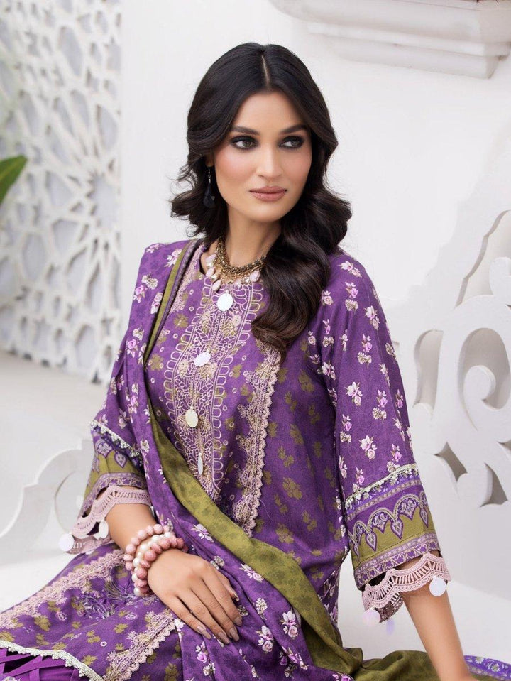 3 PCS UNSTITCHED-DIGITAL PRINTED EMBROIDERED VISCOSE SUIT - Jacquard Clothing