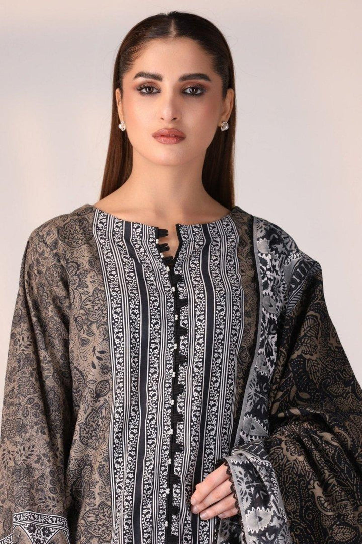 3 Piece Unstitched Chic Black Khaddar - Jacquard Clothing