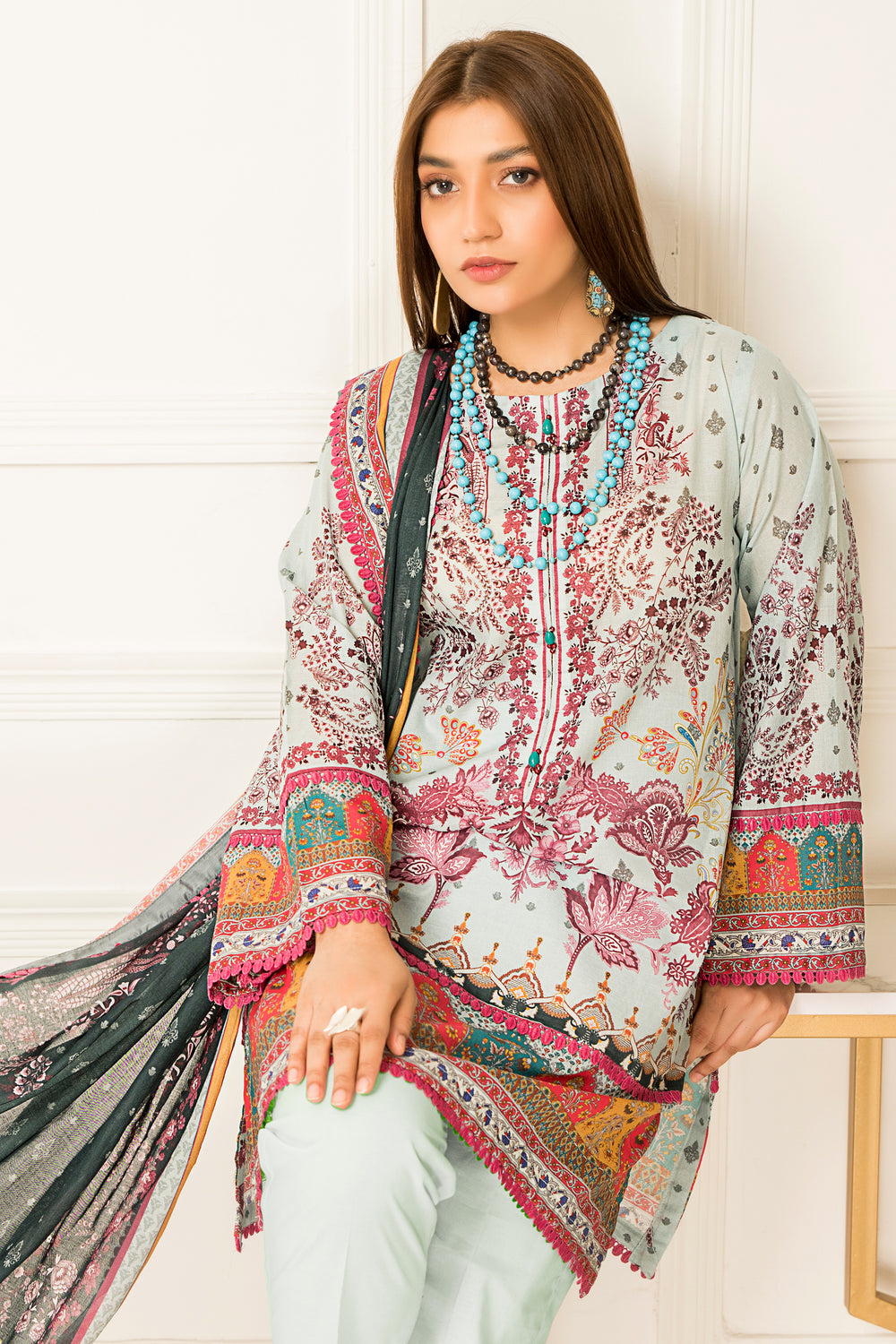 New Arrivals digital printed lawn 3piece unstitched suits by jacquard clothing 