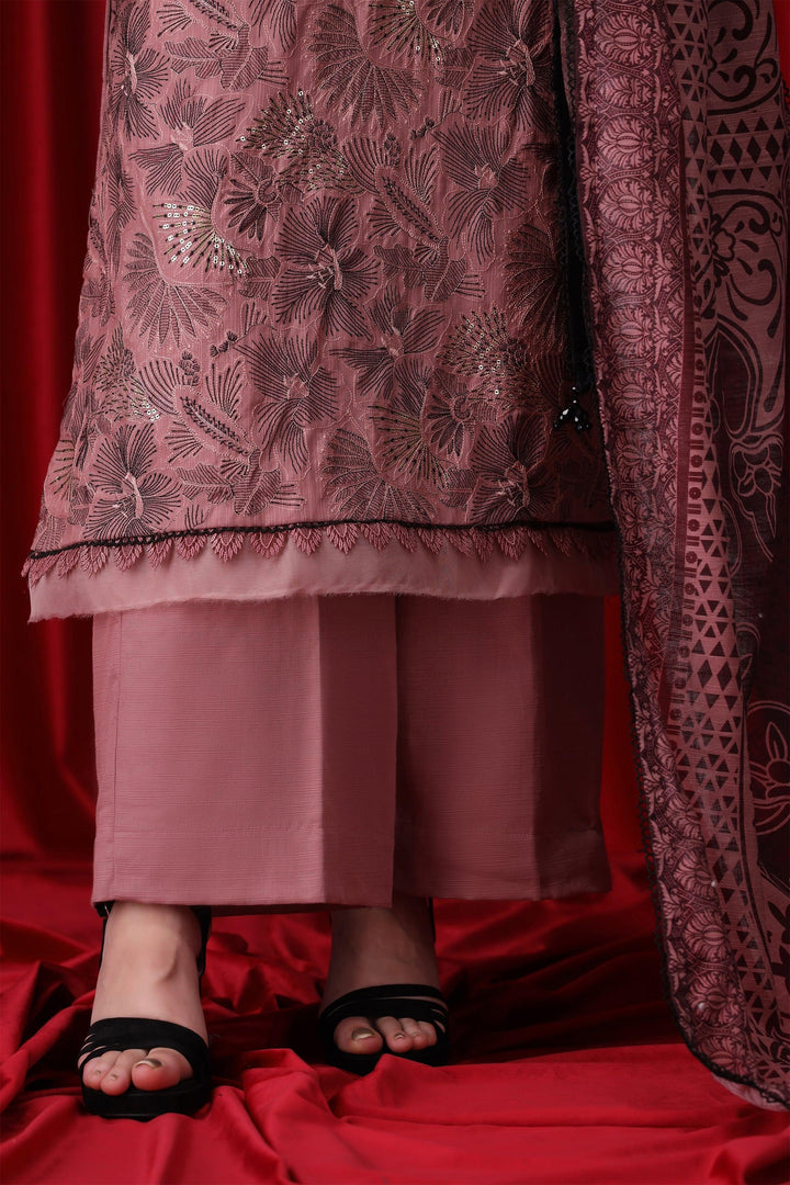 3 Piece Tea Pink Khaddar - IM24SIGN1-S10 - Jacquard Clothing