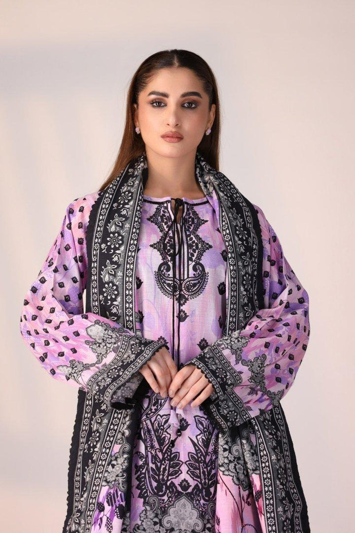 3 Piece Unstitched Lavender Khaddar - Jacquard Clothing