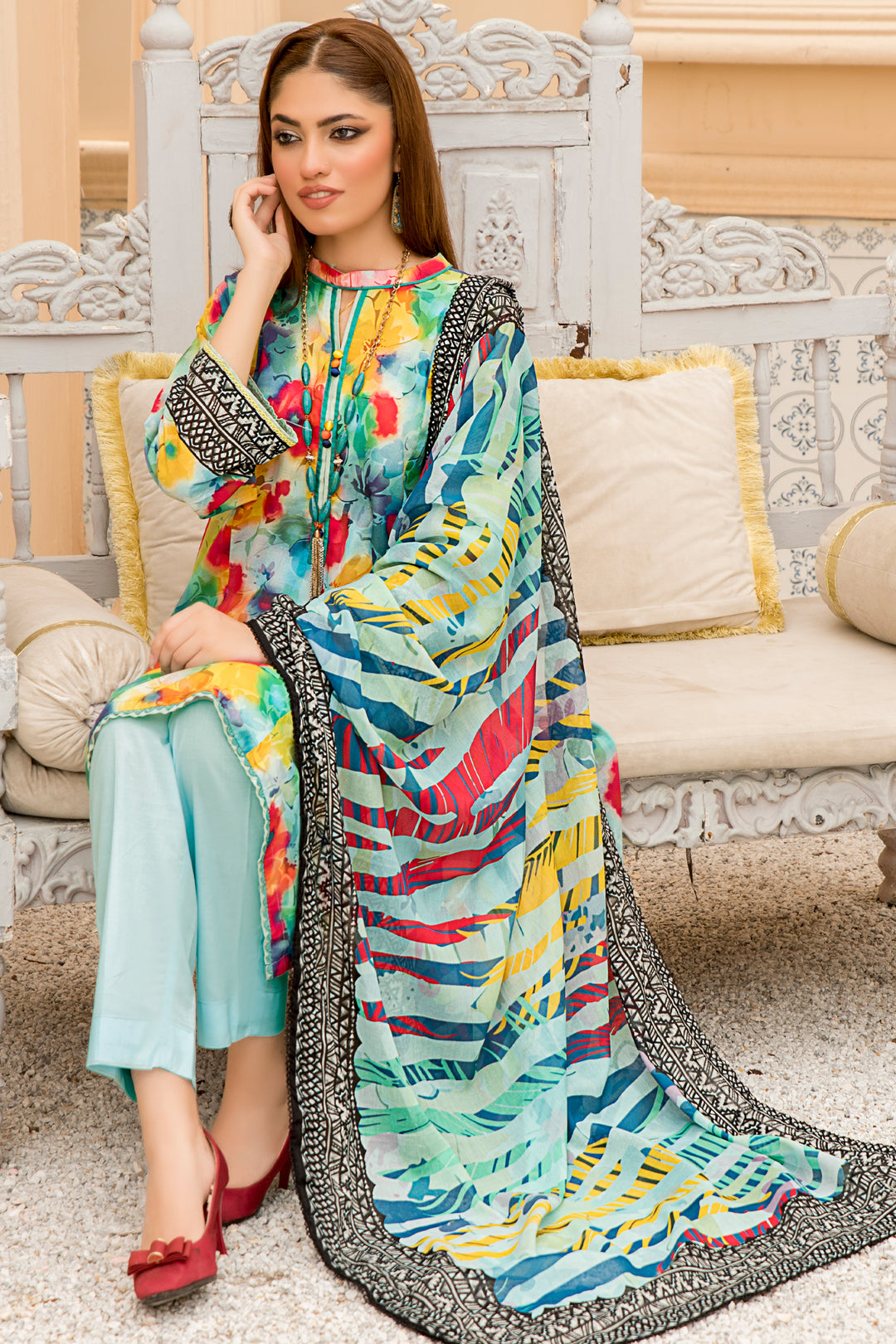 New Arrivals digital printed lawn 3piece unstitched suits by jacquard clothing