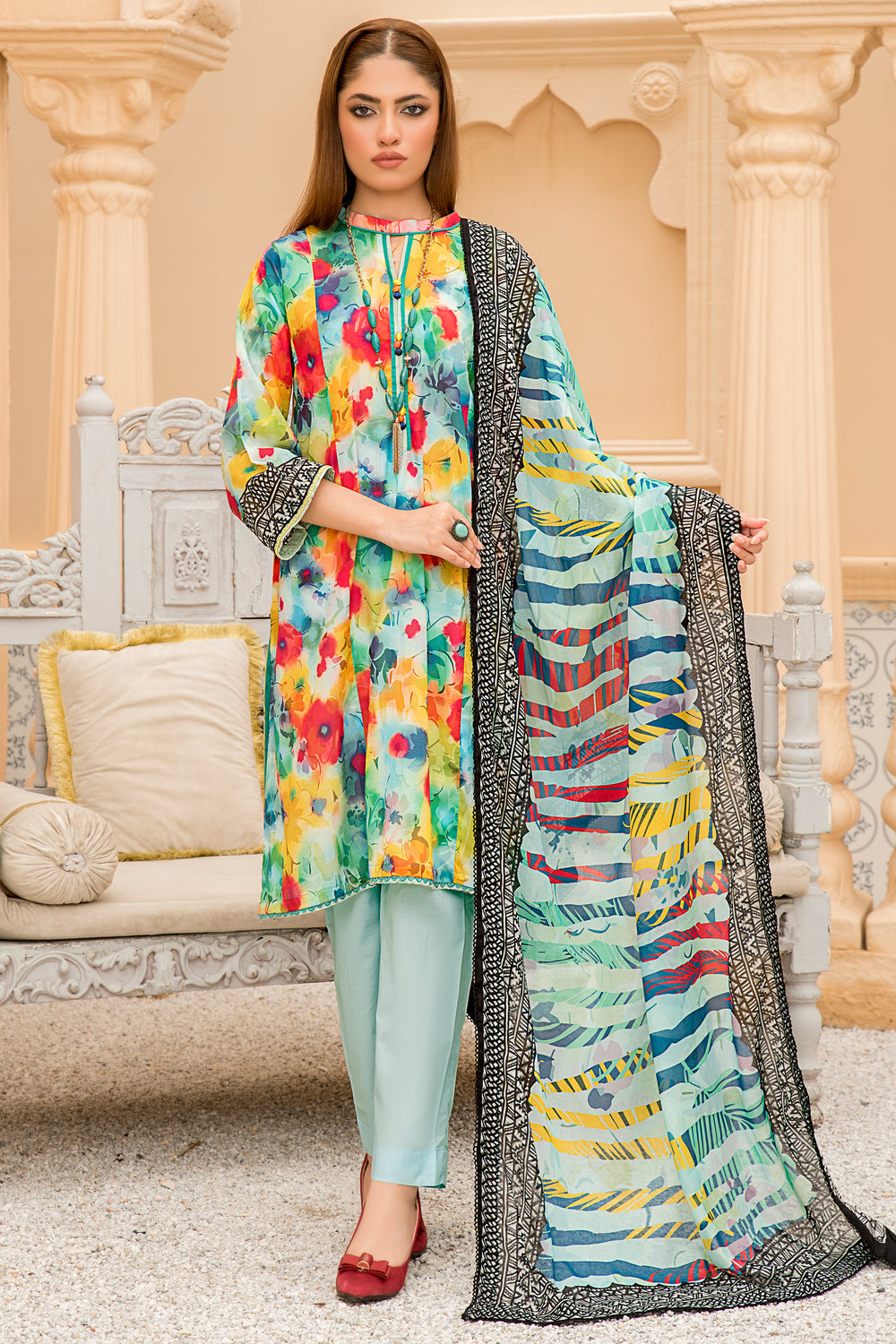 New Arrivals digital printed lawn 3piece unstitched suits by jacquard clothing