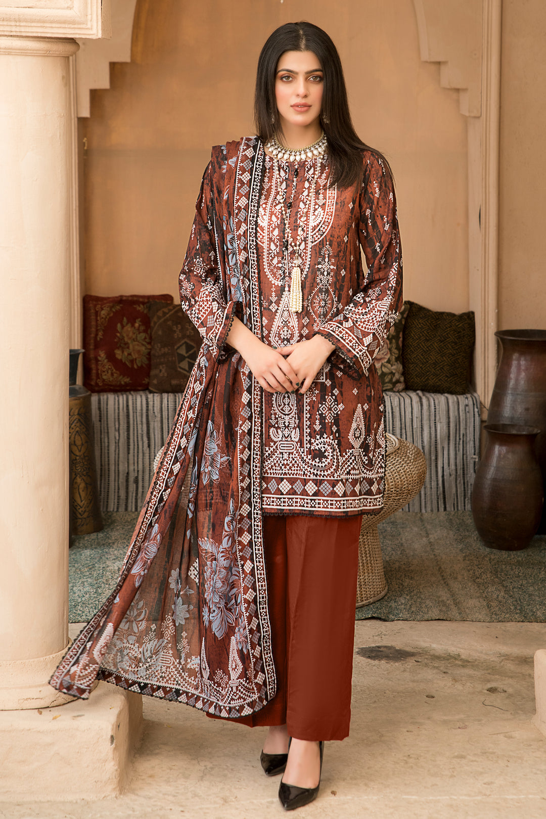 3PCS UNSTITCHED-DIGITAL PRINTED LAWN SUIT